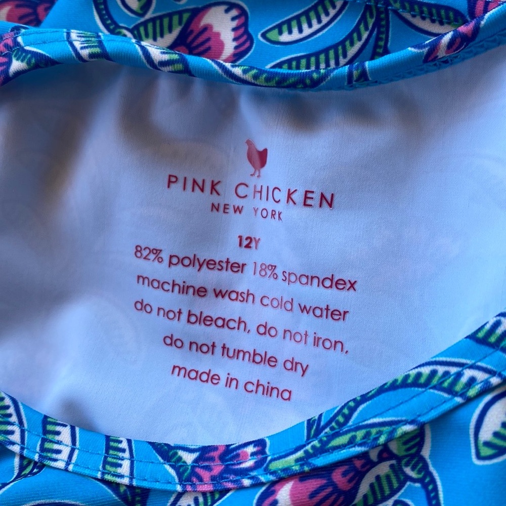 Kids Pink Chicken size 12 swimsuit - Picture 4 of 5